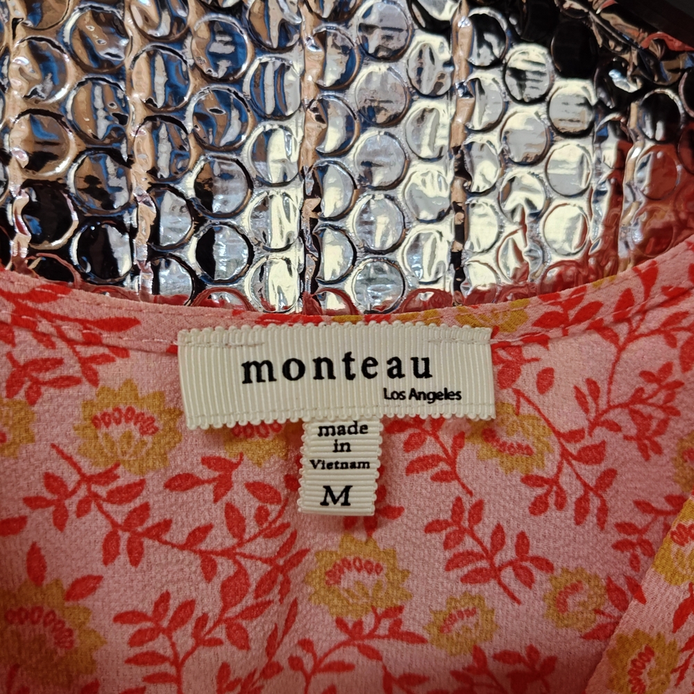 Monteau Los Angeles Floral Wrap Top - Picture 3 of 4